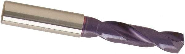 Guhring - 11.1mm 140° Spiral Flute Solid Carbide Screw Machine Drill Bit - nano-A Finish, Right Hand Cut, 55mm Flute Length, 102mm OAL, SU Point, Straight Shank - Industrial Tool & Supply