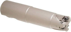 Iscar - 1-1/4" Cut Diam, 0.106" Max Depth, 1-1/4" Shank Diam, Weldon Shank Indexable High-Feed End Mill - Screw Holding Method, H600 WXCU Insert, MF EWX-07 Toolholder, Through Coolant - Industrial Tool & Supply