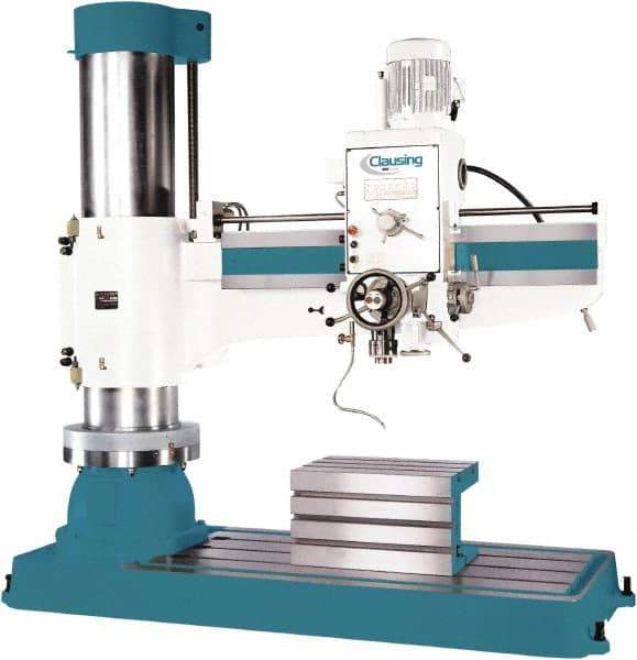 Clausing - 62.2" Swing, Geared Head Radial Arm Drill Press - 12 Speed, 7-1/2 hp, Three Phase - Industrial Tool & Supply