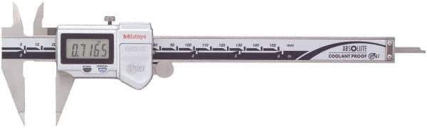 Mitutoyo - 0 to 150mm Range, 0.01mm Resolution, IP67 Electronic Caliper - 0.001" Accuracy, SPC Output - Industrial Tool & Supply