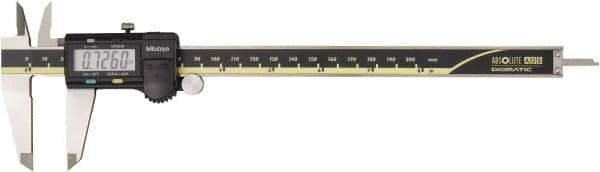 Mitutoyo - 0 to 200mm Range, 0.01mm Resolution, Electronic Caliper - 0.001" Accuracy, SPC Output - Industrial Tool & Supply