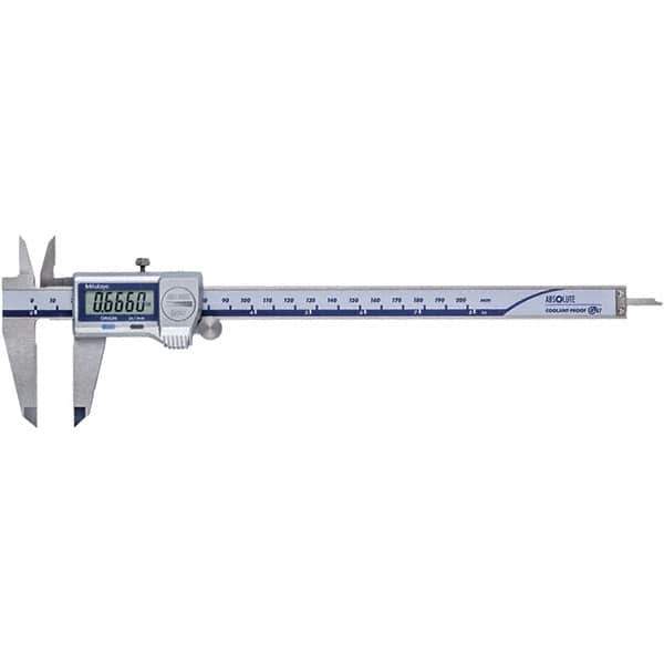 Mitutoyo - 0 to 200mm Range, 0.01mm Resolution, IP67 Electronic Caliper - 0.001" Accuracy - Industrial Tool & Supply