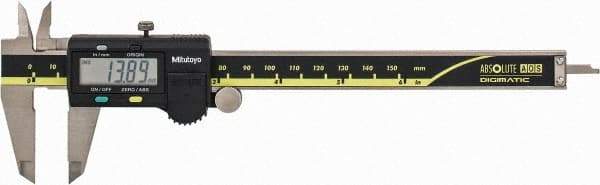 Mitutoyo - 0 to 150mm Range, 0.01mm Resolution, Electronic Caliper - 0.001" Accuracy - Industrial Tool & Supply
