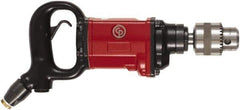 Chicago Pneumatic - 5/8" Keyed Chuck - D-Handle with Side Handle, 800 RPM, 20 LPS, 1 hp - Industrial Tool & Supply
