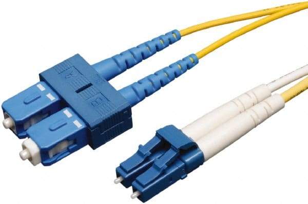 Tripp-Lite - 10' Long, LC/SC Head, Singlemode Fiber Optic Cable - Aqua, Use with LAN - Industrial Tool & Supply