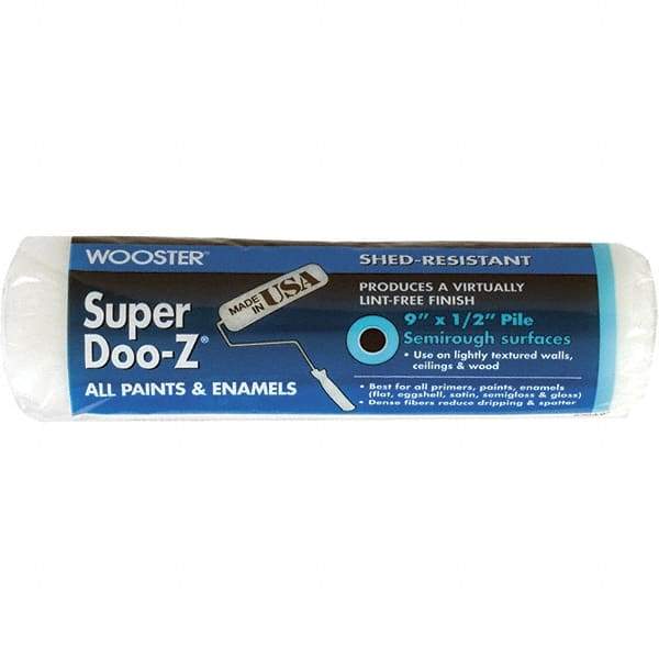 Wooster Brush - 1/2" Nap, 9" Wide Paint Roller Cover - Semi-Rough Texture, Woven - Industrial Tool & Supply