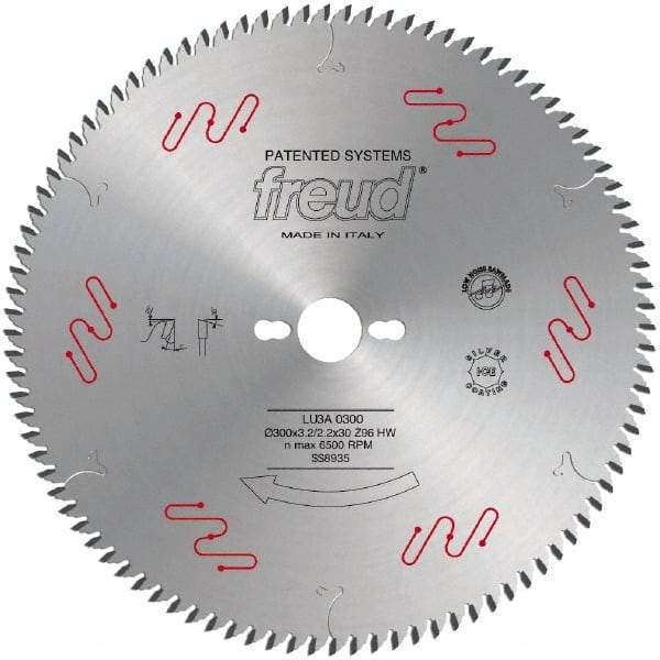 Freud - 300mm Diam, 30mm Arbor Hole Diam, 96 Tooth Wet & Dry Cut Saw Blade - Carbide-Tipped, Standard Round Arbor - Industrial Tool & Supply