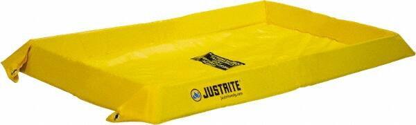 Justrite - 60 Gal Low Wall Berm - 4" High x 4' Wide x 6" Long - Industrial Tool & Supply