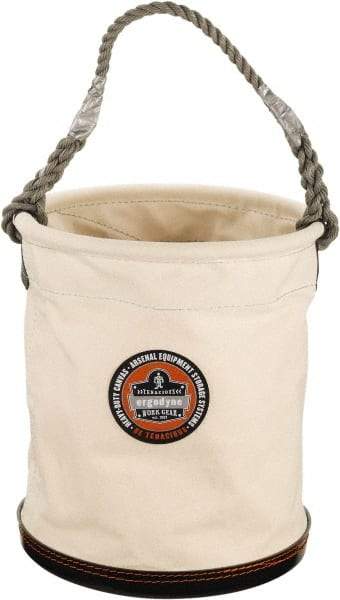 Ergodyne - 1 Pocket White Canvas Bucket Tool Organizer - 12-1/2" Wide x 12-1/2" Deep x 15" High - Industrial Tool & Supply
