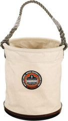 Ergodyne - 1 Pocket White Canvas Bucket Tool Organizer - 12-1/2" Wide x 12-1/2" Deep x 15" High - Industrial Tool & Supply