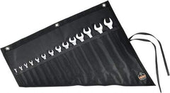 Ergodyne - 14 Pocket Gray Ballistic Polyester Tool Roll - 22" Wide x 26-1/2" Deep x 1" High - Industrial Tool & Supply