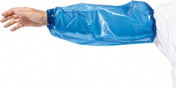 PolyConversions - Size Universal, Blue Polyolefin Sleeve - 18" Long Sleeve, Elastic Opening at Both Ends - Industrial Tool & Supply