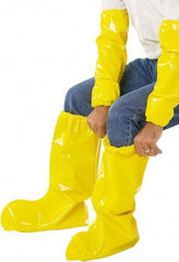 PolyConversions - Size M, Polyolefin, Non-Skid Boot Cover - Yellow, Chemical Resistant - Industrial Tool & Supply