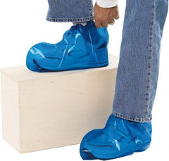 PolyConversions - Size M, Polyolefin, Non-Skid Shoe Cover - Blue, Chemical Resistant - Industrial Tool & Supply