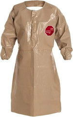 Dupont - Size 4XL, 44" Long, Coat Apron - Tychem CPF 3, 18 oz, Tan - Industrial Tool & Supply