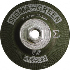 Rex Cut Product - 60 Grit, 4-1/2" Wheel Diam, Type 27 Depressed Center Wheel - Zirconia Alumina/Aluminum Oxide Blend - Industrial Tool & Supply