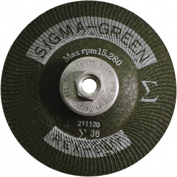 Rex Cut Product - 36 Grit, 4" Wheel Diam, Type 27 Depressed Center Wheel - Zirconia Alumina/Aluminum Oxide Blend - Industrial Tool & Supply