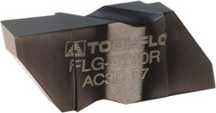 Tool-Flo - 4250FLG CB Grade AC3, 1/4" Cutting Width Carbide Grooving Insert - 1/4" Max Depth of Cut, Left Hand, 0.02 to 0.025" Corner Radius, AlTiN Finish - Industrial Tool & Supply