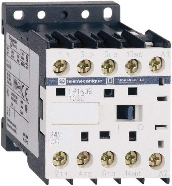 Schneider Electric - 3 Pole, 24 Coil VDC, 6 Amp at 440 VAC, Nonreversible IEC Contactor - BS 5424, CSA, IEC 60947, NF C 63-110, RoHS Compliant, UL Listed, VDE 0660 - Industrial Tool & Supply