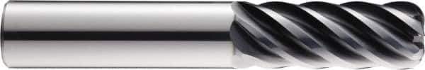 SGS - 3/8", 6 Flute, Single End, Solid Carbide, 0.015" Corner Radius End Mill - 4" OAL, 41° Helix, Right Hand Flute, 1/2" LOC, Right Hand Cut, 2-1/8" Extended Reach - Industrial Tool & Supply