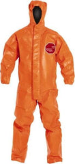 Dupont - Size 4XL Film Laminate Chemical Resistant Flame Resistant/Retardant Coveralls - Orange, Zipper Closure, Elastic Cuffs, Elastic Ankles - Industrial Tool & Supply