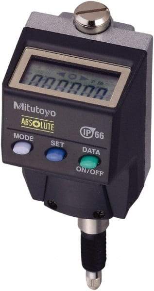 Mitutoyo - 0 to 5.6mm Range, 0.0005 & 0.00005" Graduation, Electronic Drop Indicator - Accurate to 0.00012", LCD Display - Industrial Tool & Supply