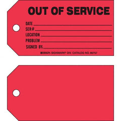 Brady - Safety & Facility Tags Message Type: Safety Tag Header: OUT OF SERVICE - Industrial Tool & Supply
