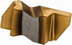 Hertel - 3047IR Grade HC120, 2.39mm Cutting Width Carbide Grooving Insert - 4.57mm Max Depth of Cut, Right Hand, 0.047" Corner Radius, TiN Finish - Industrial Tool & Supply