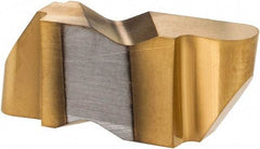 Hertel - 3078IR Grade HC120, 3.96mm Cutting Width Carbide Grooving Insert - 4.57mm Max Depth of Cut, Right Hand, 0.078" Corner Radius, TiN Finish - Industrial Tool & Supply