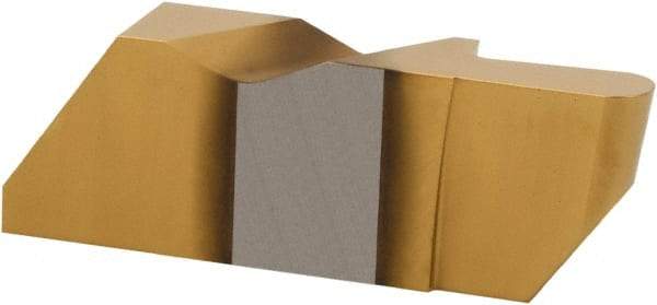 Hertel - 4125IRD Grade HC120, 6.35mm Cutting Width Carbide Grooving Insert - 1/2" Max Depth of Cut, Left Hand, 1/8" Corner Radius, TiN Finish - Industrial Tool & Supply