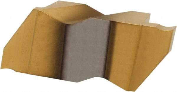 Hertel - 3189IGD K Grade HC120, 4.8mm Cutting Width Carbide Grooving Insert - 1/4" Max Depth of Cut, Right Hand, TiN Finish - Industrial Tool & Supply