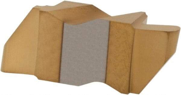 Hertel - 3031IR Grade HC335, 1.57mm Cutting Width Carbide Grooving Insert - 3.18mm Max Depth of Cut, Right Hand, 0.031" Corner Radius, TiN Finish - Industrial Tool & Supply