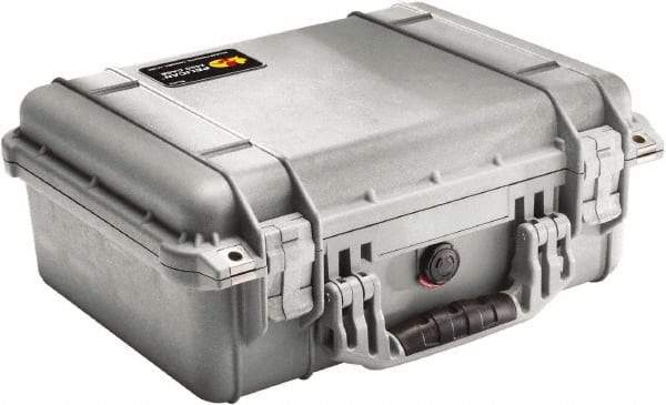 Pelican Products, Inc. - 13" Wide x 6-53/64" High, Clamshell Hard Case - Silver, Polyethylene - Industrial Tool & Supply