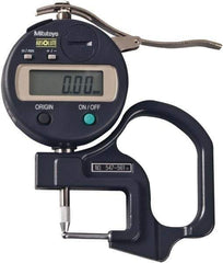 Mitutoyo - 1/2" Measurement, 0.01mm Resolution Electronic Thickness Gage - Accurate up to 0.001" - Industrial Tool & Supply