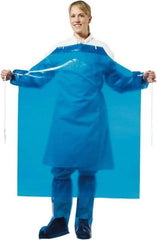 PolyConversions - 35" Wide x 45" Long x 6 mil Thick Chemical Resistant Bib Apron - Polyolefin, Blue, Waterproof, Resists Chemicals, Fats, Oils, Dry Particles, Liquid Splashes - Industrial Tool & Supply