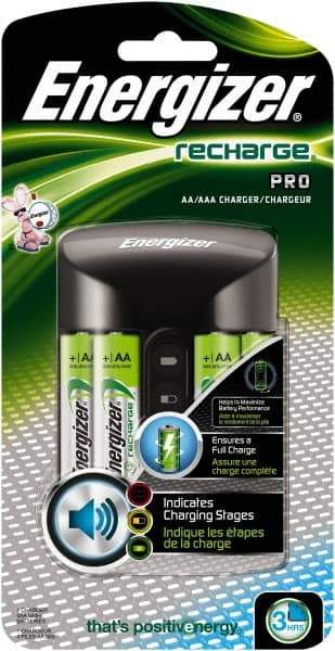 Energizer - 100 to 240 Volt Recharge Pro Charger - NiMH Compatible - Industrial Tool & Supply