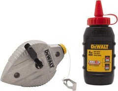 DeWALT - 100' Long Reel & Chalk Set - Red, Includes 4 oz Red Chalk - Industrial Tool & Supply