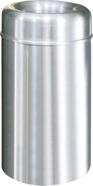 Rubbermaid - 30 Gal Aluminum Round Decorative Waste Receptacle With Top - Steel, 876mm High - Industrial Tool & Supply