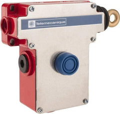 Telemecanique Sensors - 10 Amp, 2NO/2NC Configuration, Right Hand Operation, Rope Operated Limit Switch - Pushbutton Reset, Rope Pull, No Pilot Light, 300 VAC - Industrial Tool & Supply