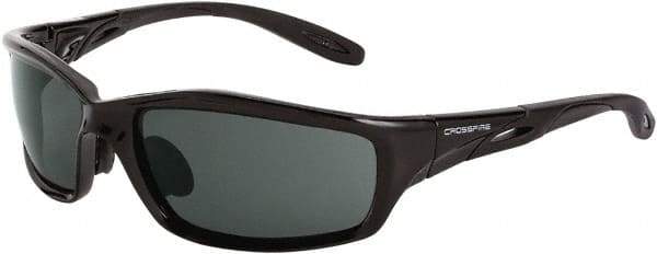 CrossFire - Silver Mirror Lenses, Framed Safety Glasses - Scratch Resistant, White Frame, Size Universal, Wrap Around - Industrial Tool & Supply