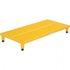 Vestil - 5" High x 24" Wide x 48" Deep, Yellow Step Stand - Steel, 500 Lb Capacity - Industrial Tool & Supply