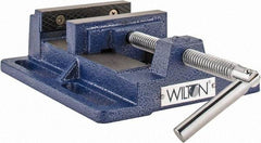 Wilton - 4-1/2" Jaw Opening Capacity x 1-1/2" Throat Depth, Horizontal Drill Press Vise - 4" Wide x 1-1/2" High Jaw, Stationary Base, Standard Speed, 7" OAL x 2.4" Overall Height, Steel - Industrial Tool & Supply