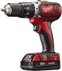 Milwaukee Tool - 18 Volt 1/2" Keyless Chuck Cordless Hammer Drill - 0 to 28,800 BPM, 0 to 1,800 RPM, Reversible - Industrial Tool & Supply