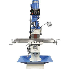 Summit - 9" Table Width x 49" Table Length, Electronic Variable Speed Control, 3 Phase Knee Milling Machine - R8 Spindle Taper, 3 hp - Industrial Tool & Supply