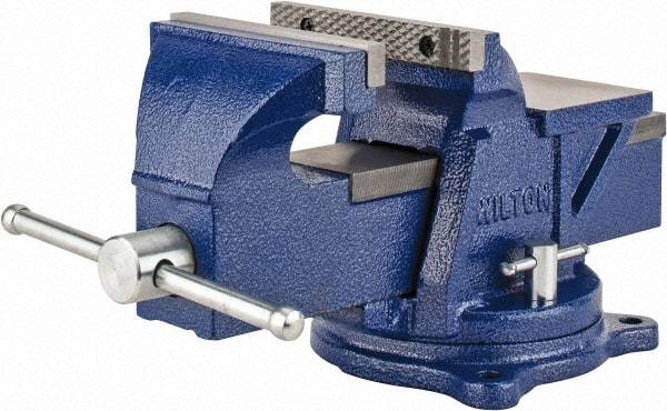 Wilton - 6" Jaw Width, 6" Opening Capacity, 3" Throat Depth, Steel Swivel Bench Vise - Bolt Down Base Attachment - Industrial Tool & Supply