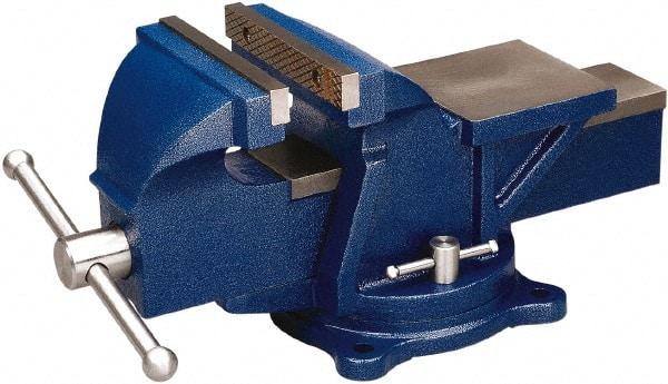 Wilton - 5" Jaw Width, 5" Opening Capacity, 2-1/2" Throat Depth, Steel Swivel Bench Vise - Bolt Down Base Attachment - Industrial Tool & Supply