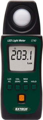 Extech - AAA Batteries, 40,000 FC, LCD Display, Color Corrected Photodiode, Light Meter - 3 Accuracy, Compatible with LED Lighting - Industrial Tool & Supply