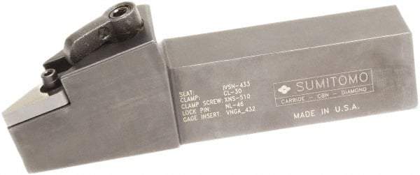 Sumitomo - MVJN, Right Hand Cut, -3° Lead Angle, 1" Shank Height x 1" Shank Width, Negative Rake Indexable Turning Toolholder - 6" OAL, VNMG 432 Insert Compatibility, Series Multi-Option - Industrial Tool & Supply