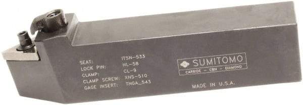 Sumitomo - MTEN, Neutral Cut, 30° Lead Angle, 5/8" Shank Height x 5/8" Shank Width, Negative Rake Indexable Turning Toolholder - 4-1/2" OAL, TNMG 32 Insert Compatibility, Series Multi-Option - Industrial Tool & Supply
