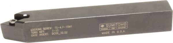 Sumitomo - SDPC, Neutral Cut, 27.5° Lead Angle, 5/8" Shank Height x 5/8" Shank Width, Positive Rake Indexable Turning Toolholder - 6" OAL, DCMT 32.52 Insert Compatibility, Series Screw Lock - Industrial Tool & Supply